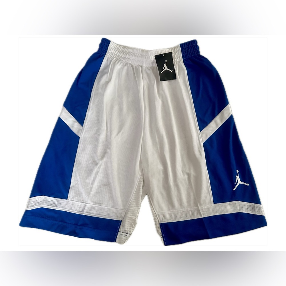 Jordan Men's Blue and White Athletic Shorts